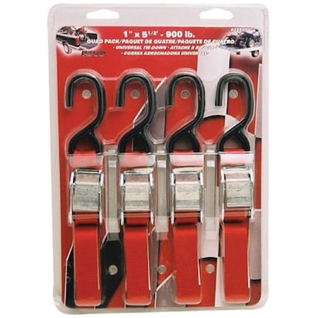 Erickson 1 x 5.5 in. Cam Buckle Tie-Down Strap, Red ER566333